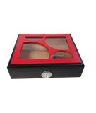 20 Count Humidor - Black - Glass Top