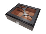 20 Count Humidor - Black - Glass Top