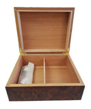 30 Count Humidor - Brown with Tobacco Leaf Print