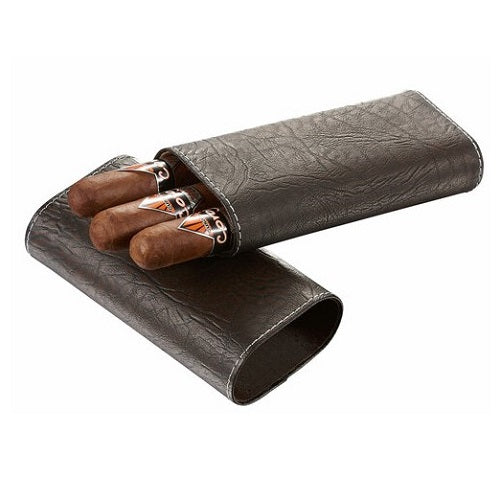 Visol - Santa Fe Tobacco Leaf Pattern Leather Cigar Case with Cedar Lining